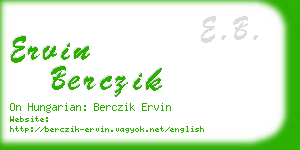 ervin berczik business card